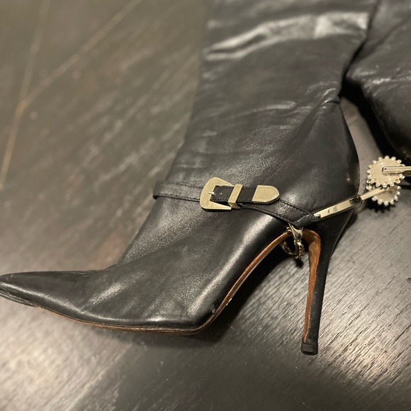 Dolce & Gabanna  Black Nappa Leather Boots         Size 8 (38 EU) - Picture 12 of 14